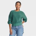 Women's Textured Fleece Sweatshirt - Universal Thread Green