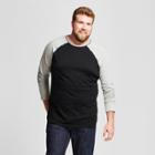 Men's Big & Tall Standard Fit Long Sleeve Baseball T-shirt - Goodfellow & Co Gray