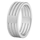 Men's West Coast Jewelry Stainless Steel Brushed Finish 4-layer Split Ring (8), Size: