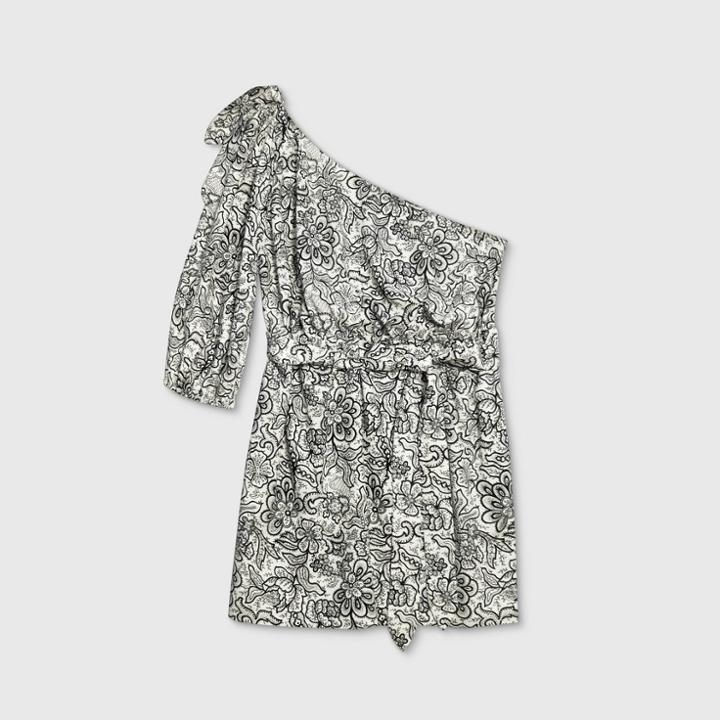 Women's Plus Size Floral Print Bishop Long Sleeve Dress - Who What Wear Cream 1x, Women's, Size: