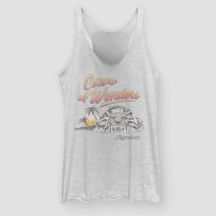 Disney Women's Aladdin Cave Of Wonder Tank Top (juniors') - White Heather
