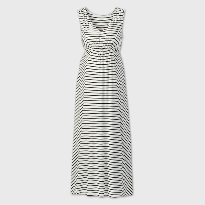 Maternity Striped Sleeveless Tank Dress - Isabel Maternity By Ingrid & Isabel Black/white