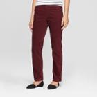 Women's Slim Corduroy Pants - A New Day Burgundy (red)