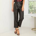 Women's High-rise Belted Pleat Front Pants - Who What Wear Black