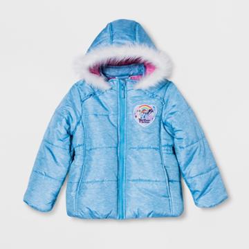Hasbro Girls' My Little Pony Puffer Jacket - Blue