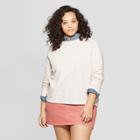 Women's Plus Size Long Sleeve Crew Neck Sweatshirt - Universal Thread Pink