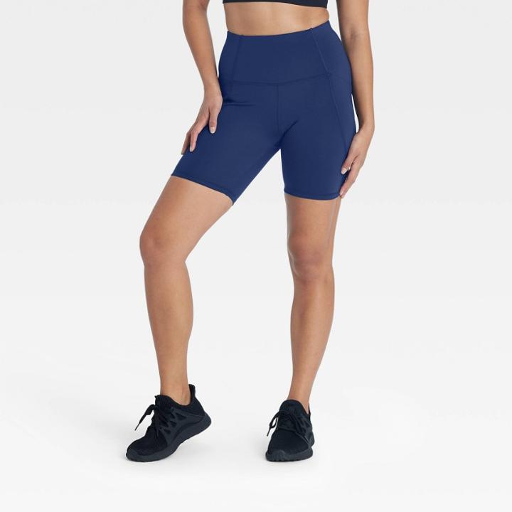 Women's Sculpted Linear High-waisted Bike Shorts 7 - All In Motion Sapphire