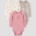 Carter's Just One You Baby Girls' 3pk Owl Bodysuit - Pink