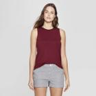 Women's Sleeveless Crew Neck Tank Top - A New Day Burgundy (red)
