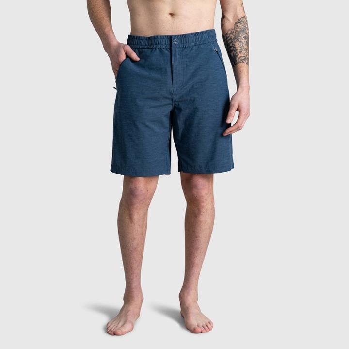 Men's United By Blue 9 Hybrid Travel Shorts - Moonlit Ocean