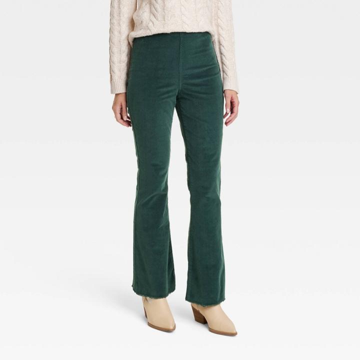 Women's High-rise Corduroy Flare Pants - Knox Rose Green