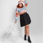 Women's Plus Size Long Sleeve Turtleneck Seamed Detail T-shirt - Wild Fable Blue