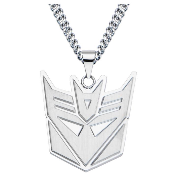 Target Men's Hasbro Transformers Decepticon Stainless Steel Cut Out Pendant With Chain