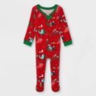 Baby Holiday Dino Print Matching Family Footed Pajama - Wondershop Red