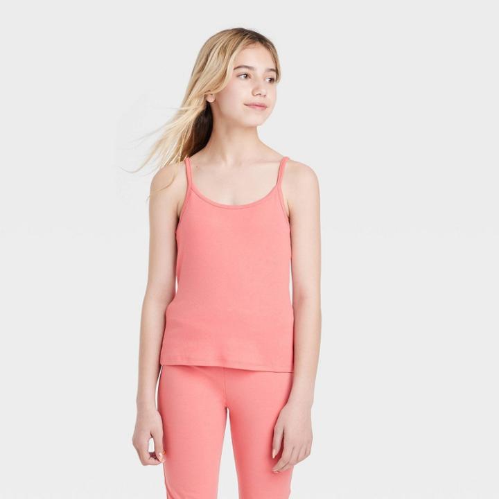 Girls' Tank Top - Art Class Coral Pink