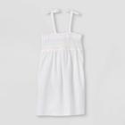 Girls' Smocked Loop Terry Cover Up - Cat & Jack White