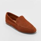 Women's Mila Wide Width Microsuede Deconstructed Loafers - A New Day Cognac 5w, Women's, Size: