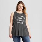 Women's Plus Size Be The Person Your Pet Thinks You Are Graphic Tank Top - Fifth Sun - Charcoal