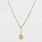 14k Gold Plated Initial 'u' Pendant Chain Necklace - A New Day Gold