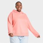 Women's Plus Size All Day Fleece Hooded Sweatshirt - A New Day Pink