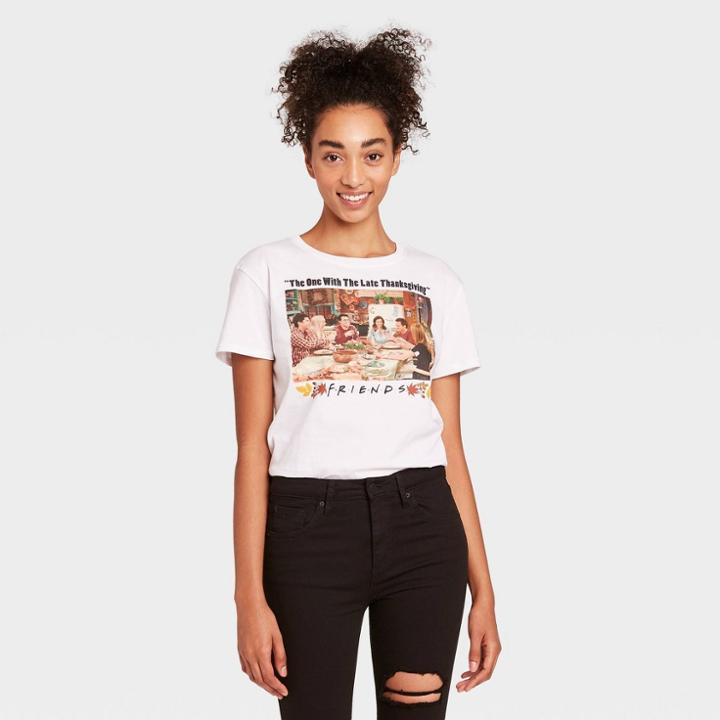 Women's Friends Thanksgiving Short Sleeve Graphic T-shirt - White