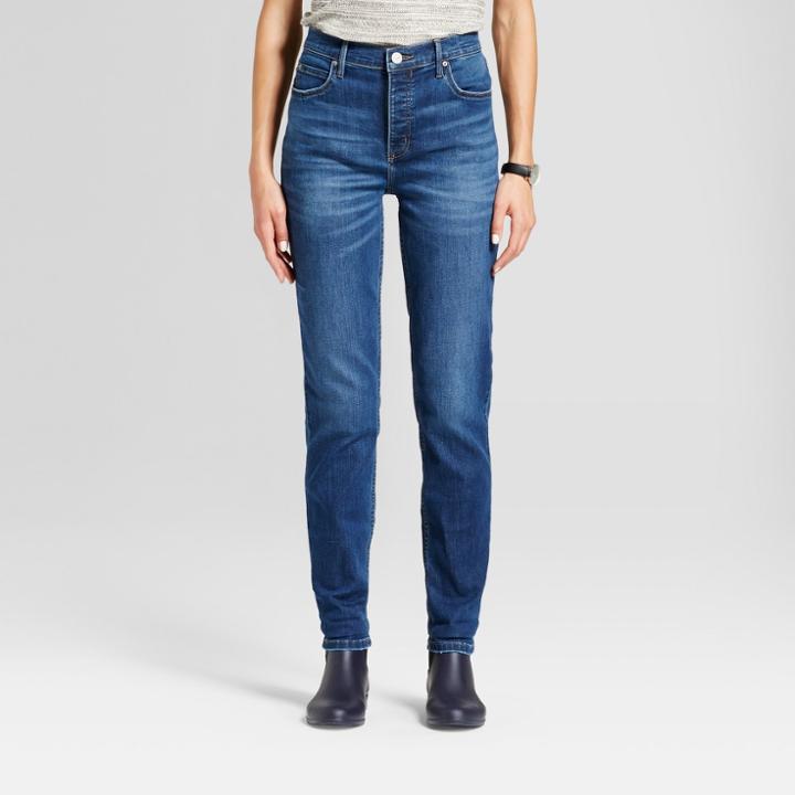 Women's High Rise Vintage Button Fly Jeans - Crafted By Lee Medium Wash