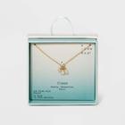 Silver Plated Cubic Zirconia Cluster Charm Pendant Necklace - A New Day Clear