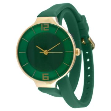 Tko Orlogi Women's Tko Rubber Double Wrap Watch - Green