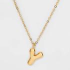 Puffy Initial Charm 'y' Pendant Necklace - Wild Fable Gold