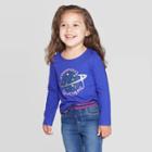 Toddler Girls' Long Sleeve 'astronomically Awesome' Graphic T-shirt - Cat & Jack Blue