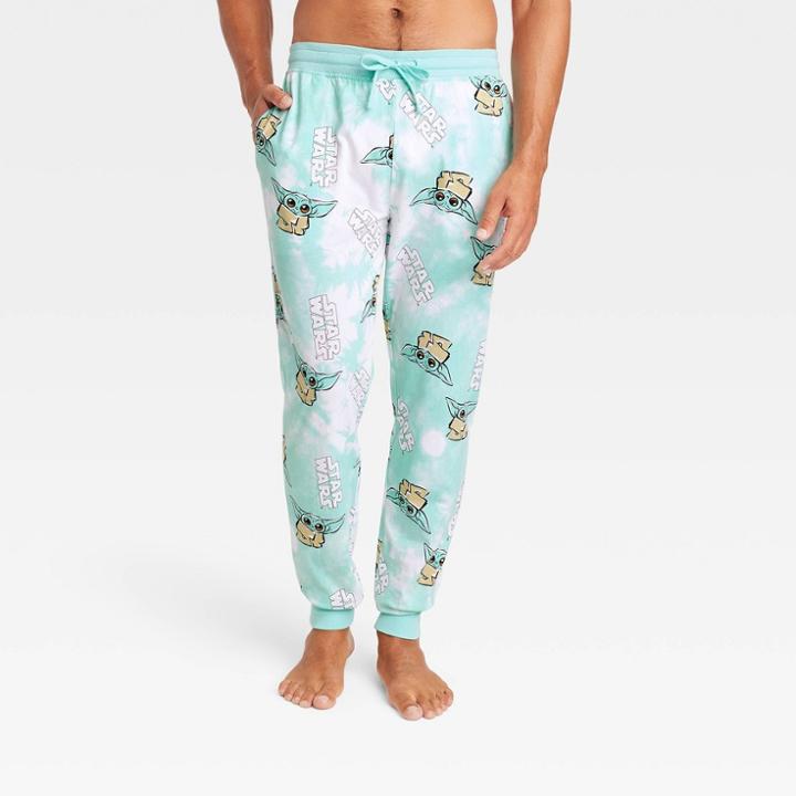 Lucas Men's Grogu Cloud Wash Jogger Pajama Pants - Green