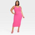 Women's Bodycon Sleeveless Dress - Ava & Viv Pink