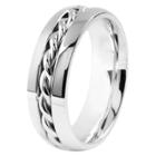 Men's West Coast Jewelry Stainless Steel Polished Twisted Rope Inlay Band Ring