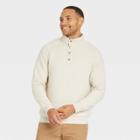 Men's 1/4 Front Snap Quilted Sweatshirt - Goodfellow & Co Beige