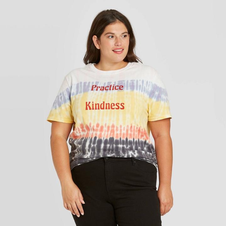Mighty Fine Women's Plus Size Practice Kindness Short Sleeve Graphic T-shirt