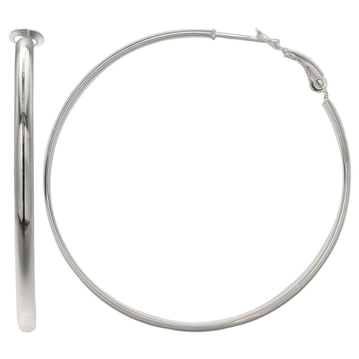 Distributed By Target Paddleback Hoop Earrings In Sterling Silver - Gray