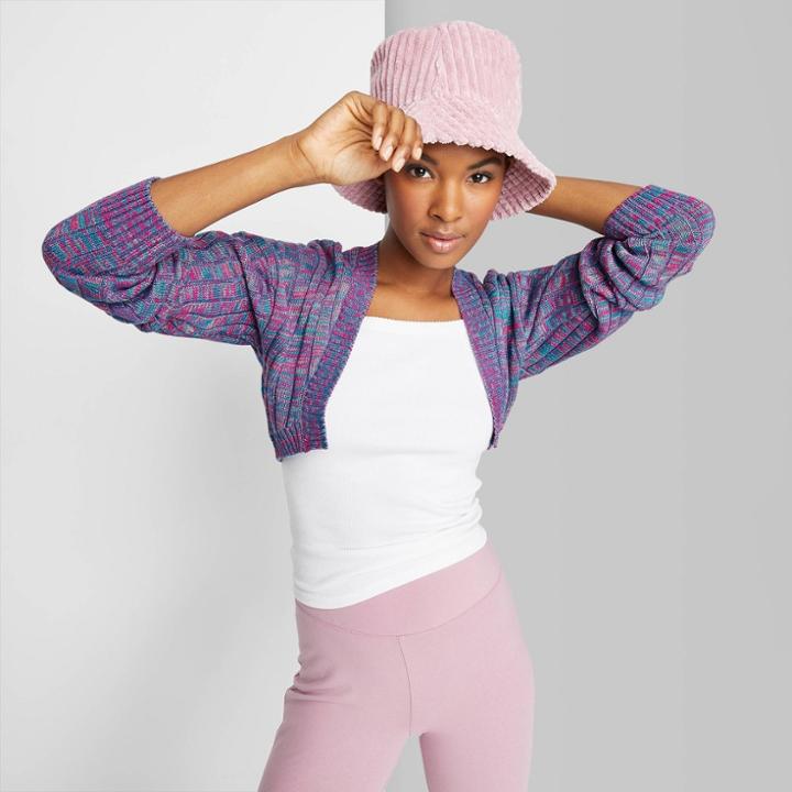 Women's Rib Knit Shrug - Wild Fable Space Dye Xs, Multicolor