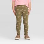 Toddler Girls' Rainbow Leggings - Cat & Jack Olive 12m, Toddler Girl's, Green