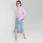 Women's Button Front Denim Midi Skirt - Wild Fable Medium Blue Wash