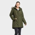 Women's Faux Fur Parka Jacket - All In Motion Green