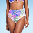 Women's High Waist Cheeky Bikini Bottom - Shade & Shore Floral Print