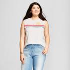 Netflix Women's Plus Size Stranger Things Hawkins Indian Graphic Tank Top (juniors') White