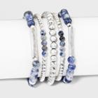 Semi Precious Sodalite Fashion Bracelet Set - Universal Thread Blue/silver