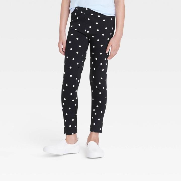 Girls' Dot Leggings - Cat & Jack Black