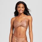 Women's Twisted Foil Bralette Bikini Top - Xhilaration Copper Foil D/dd Cup, Brown