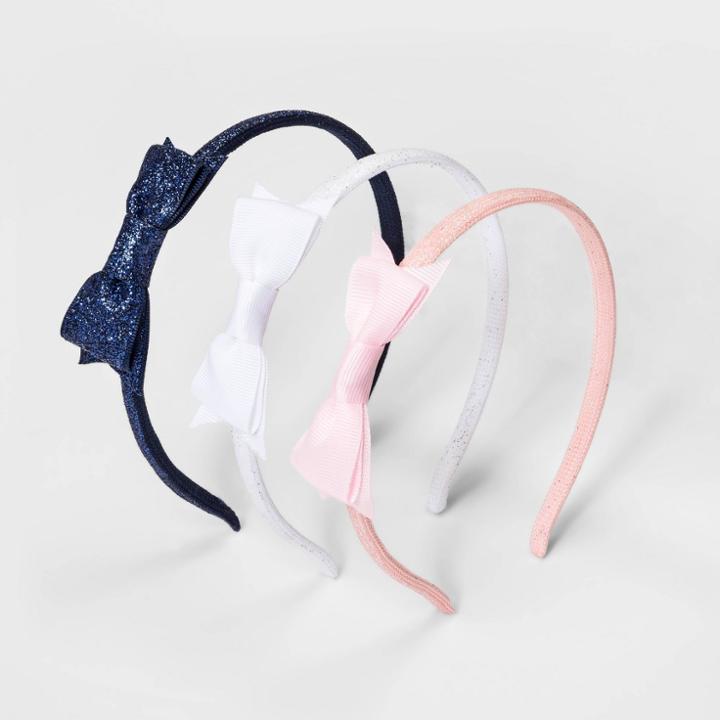 Girls' 3pk Glitter Bow Headband Set - Cat & Jack