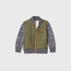Toddler Boys' Mock Neck Full Zip Cardigan - Cat & Jack Olive Green