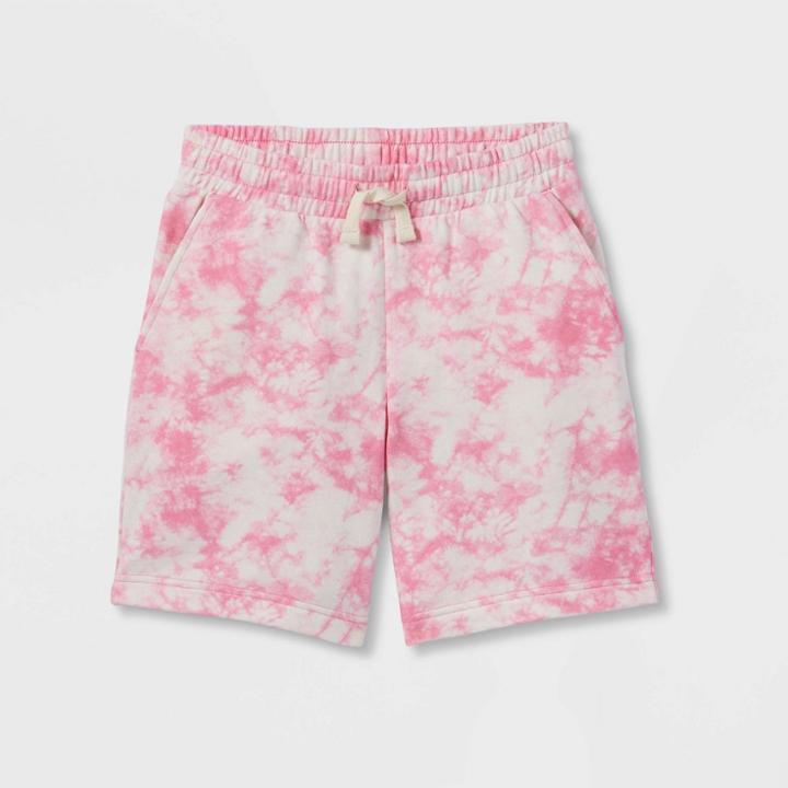 Kids' Mid-length Tie-dye Shorts - Cat & Jack Pink