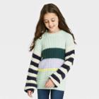 Girls' Colorblock Pullover Sweater - Cat & Jack Green