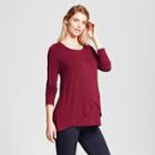 Maternity Long Sleeve Cross-panel Nursing Top - Isabel Maternity By Ingrid & Isabel Boysenberry Red